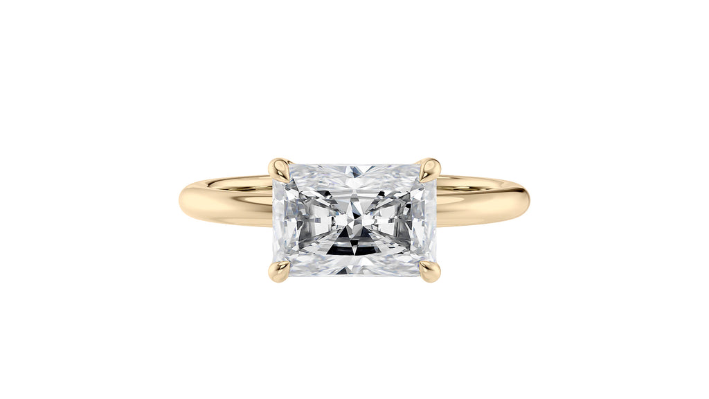 Radiant Cut Solitaire East-West Diamond Engagement Ring
