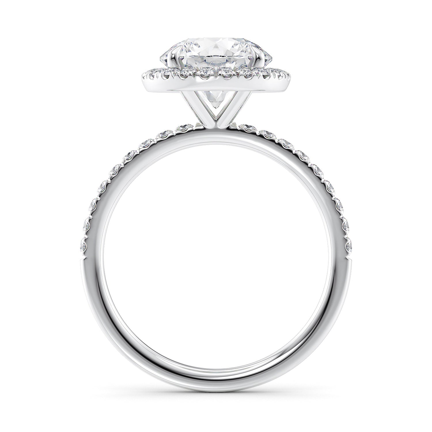 Lab grown diamond halo style engagement ring- McGuire Diamonds