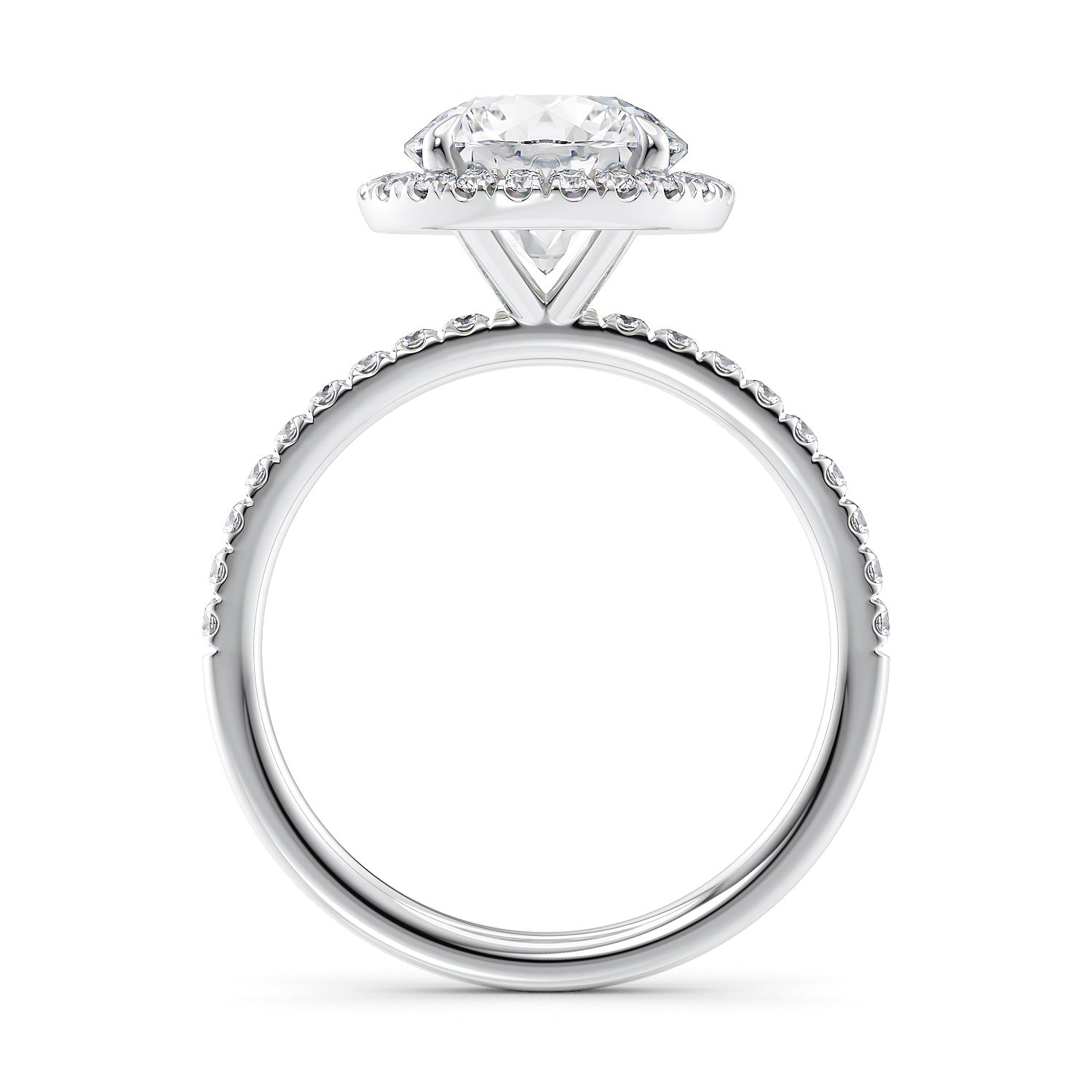 Lab grown diamond halo style engagement ring- McGuire Diamonds