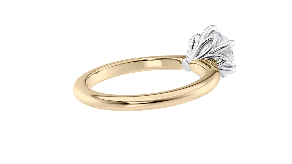 Round Solitaire 6 Claw Diamond Engagement Ring
