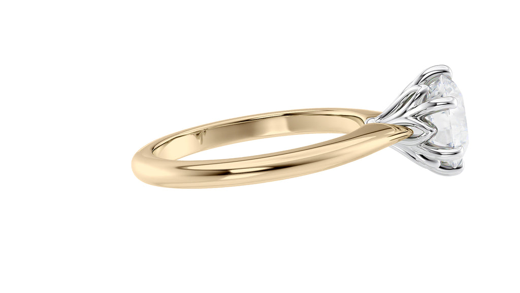 Round Solitaire 6 Claw Diamond Engagement Ring