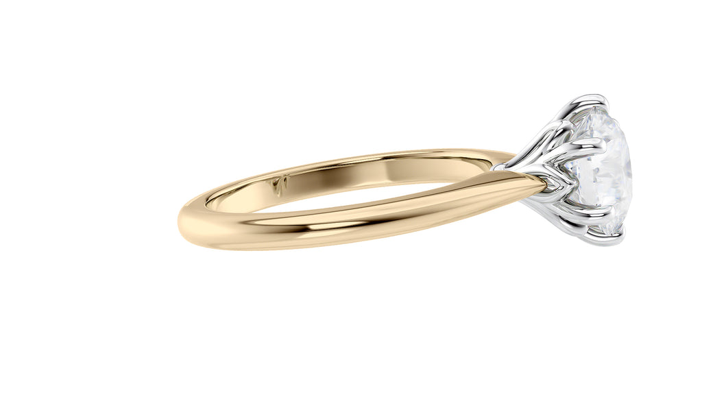 Round Solitaire 6 Claw Diamond Engagement Ring