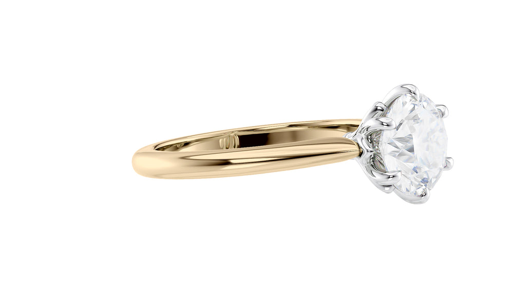 Round Solitaire 6 Claw Diamond Engagement Ring