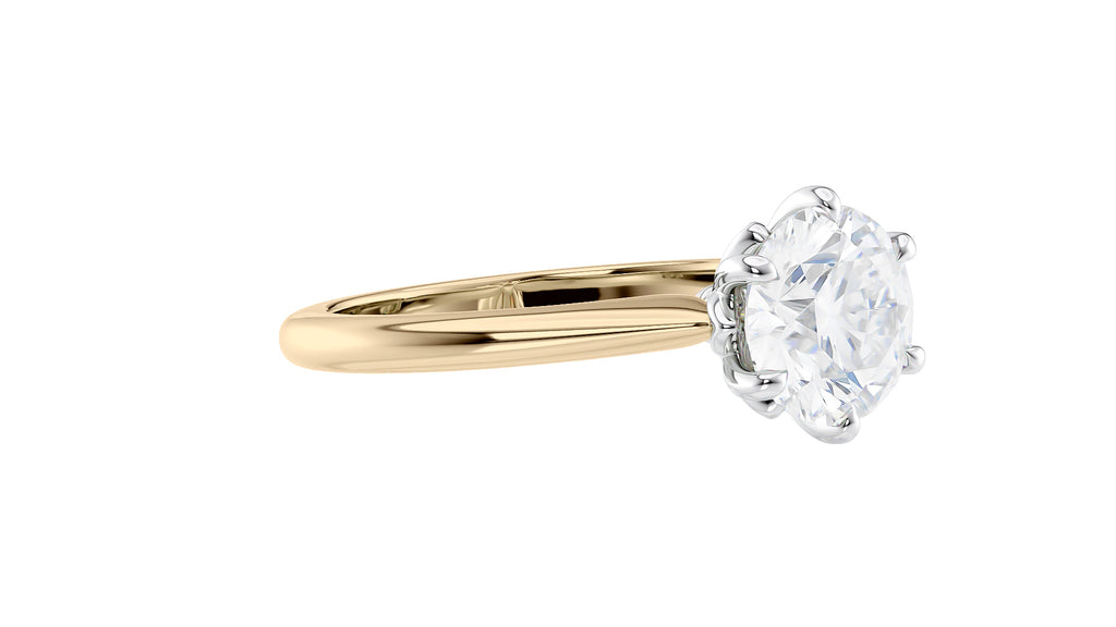Round Solitaire 6 Claw Diamond Engagement Ring