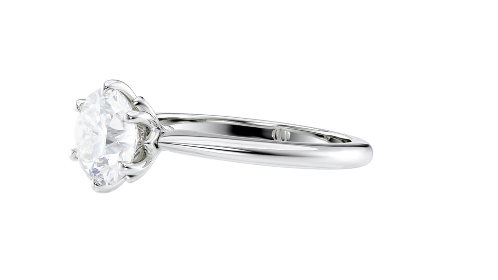 Round Solitaire 6 Claw Diamond Engagement Ring