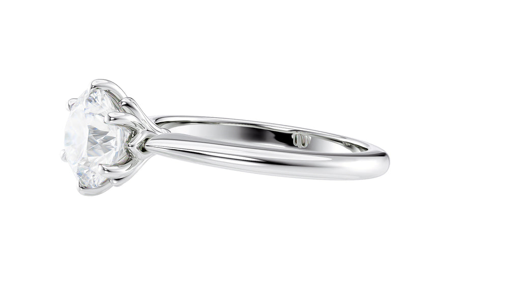 Round Solitaire 6 Claw Diamond Engagement Ring