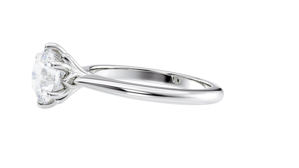 Round Solitaire 6 Claw Diamond Engagement Ring