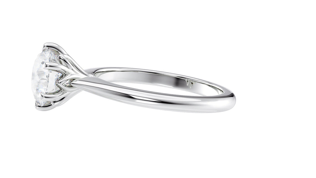 Round Solitaire 6 Claw Diamond Engagement Ring