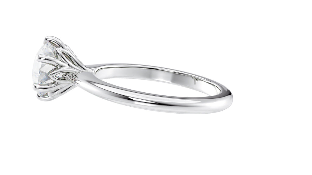 Round Solitaire 6 Claw Diamond Engagement Ring