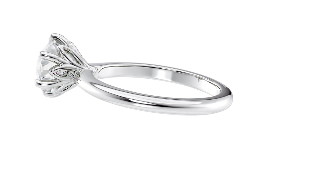 Round Solitaire 6 Claw Diamond Engagement Ring