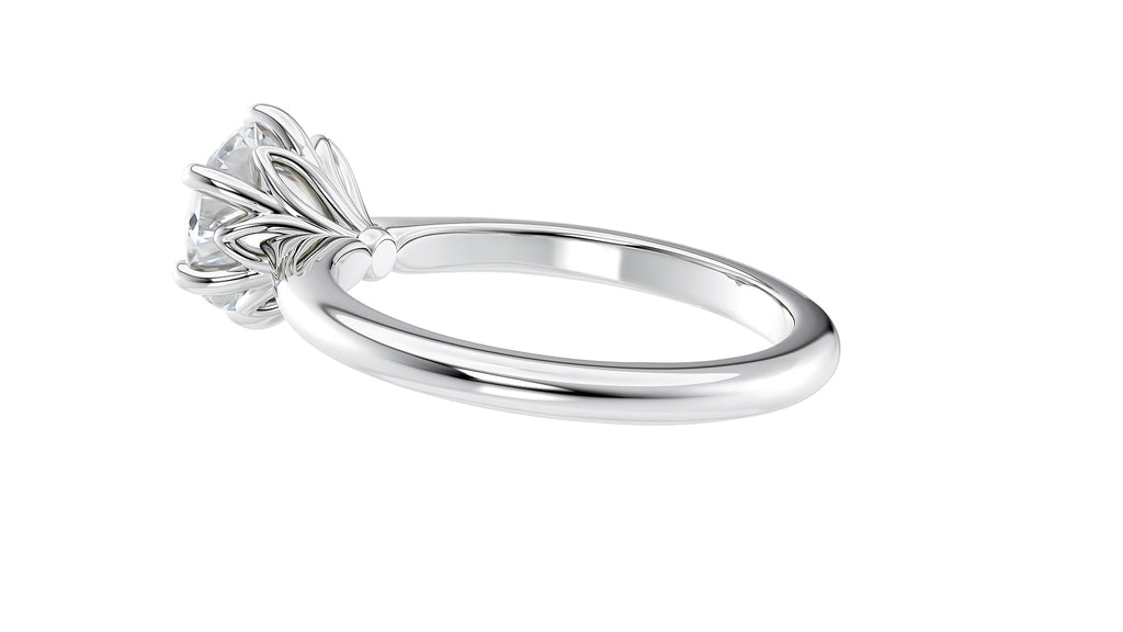 Round Solitaire 6 Claw Diamond Engagement Ring