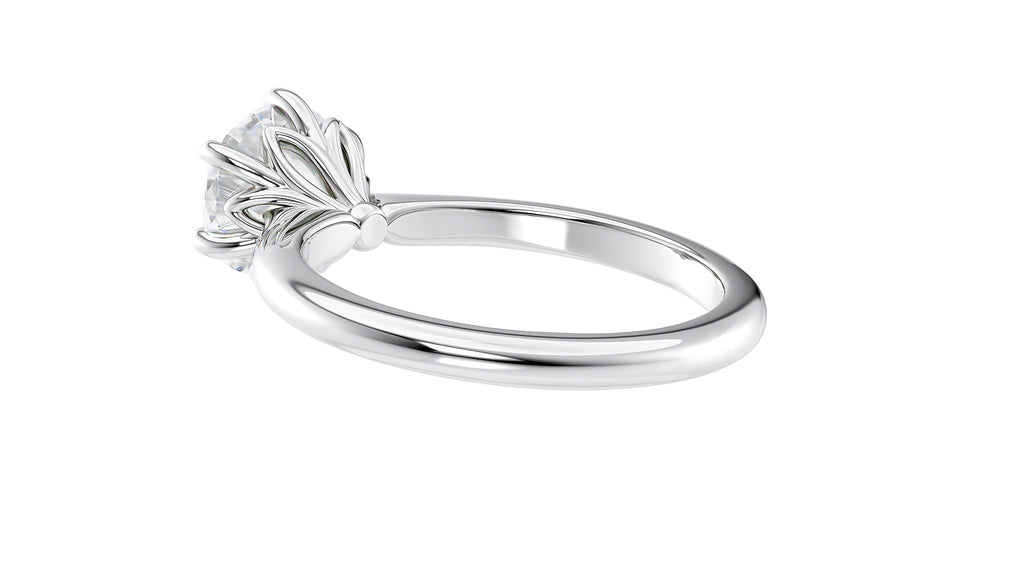 Round Solitaire 6 Claw Diamond Engagement Ring