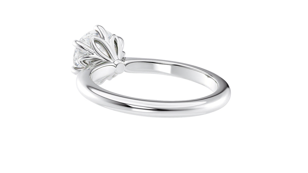 Round Solitaire 6 Claw Diamond Engagement Ring