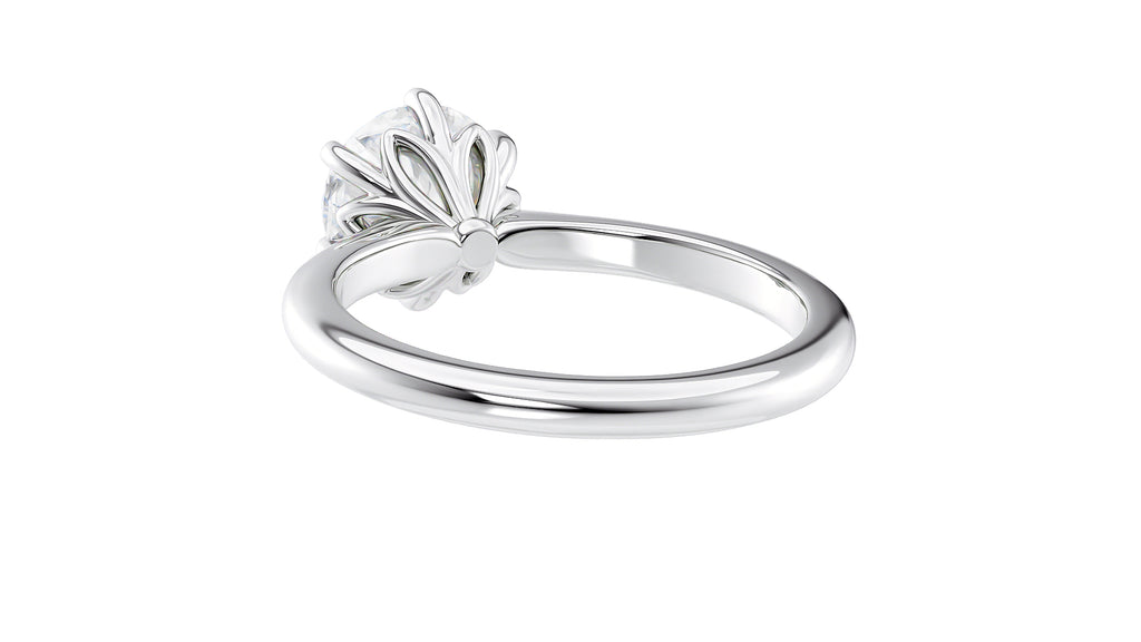Round Solitaire 6 Claw Diamond Engagement Ring