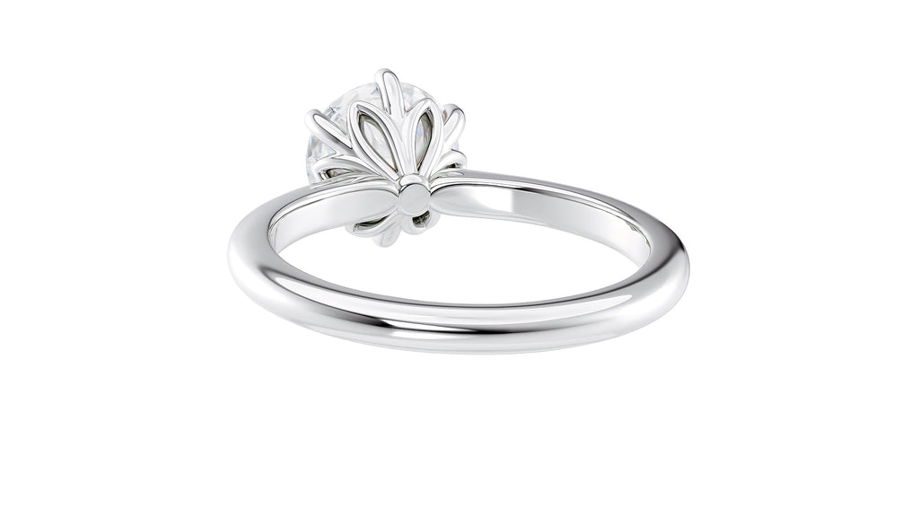 Round Solitaire 6 Claw Diamond Engagement Ring