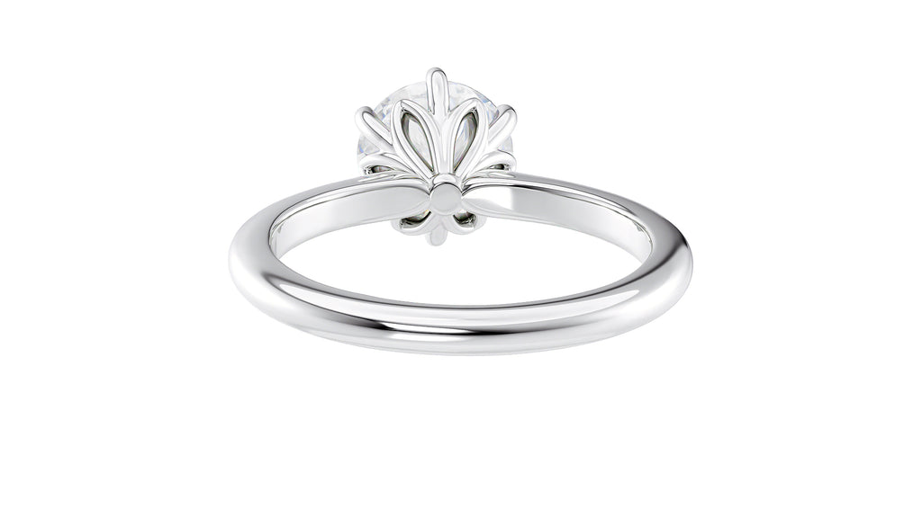 Round Solitaire 6 Claw Diamond Engagement Ring