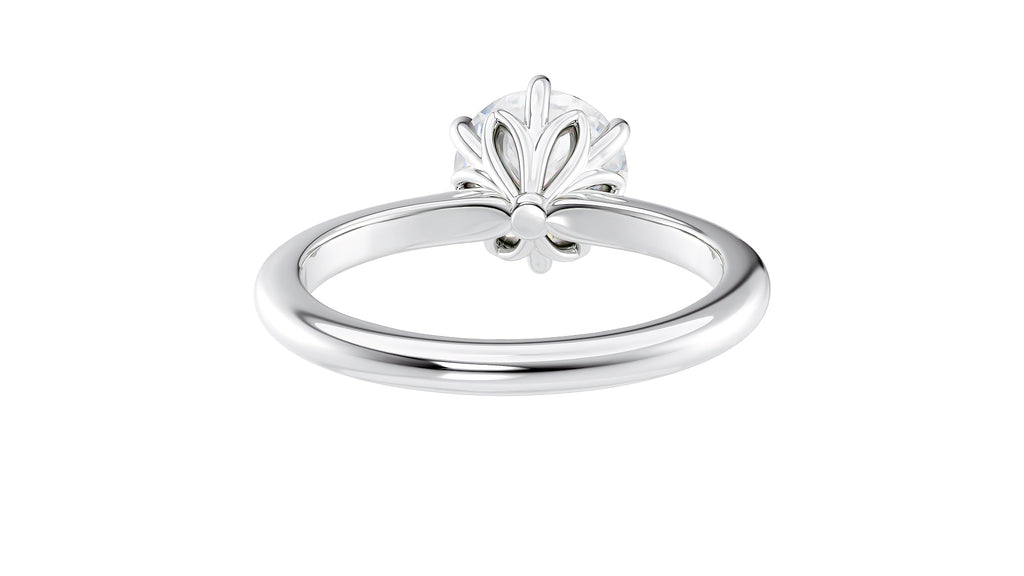 Round Solitaire 6 Claw Diamond Engagement Ring