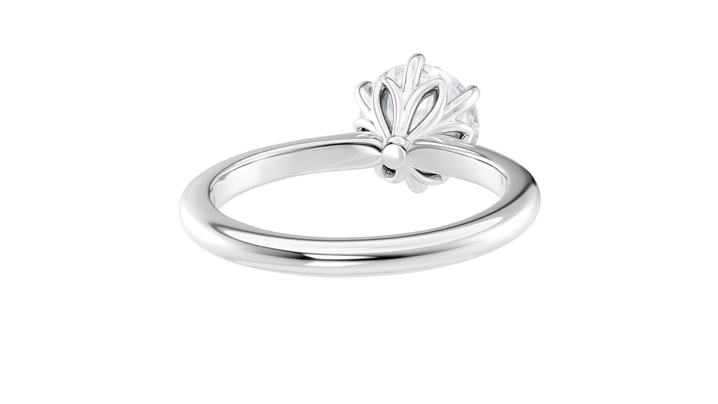 Round Solitaire 6 Claw Diamond Engagement Ring