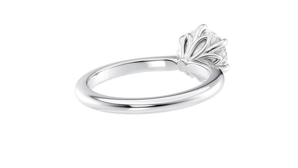 Round Solitaire 6 Claw Diamond Engagement Ring