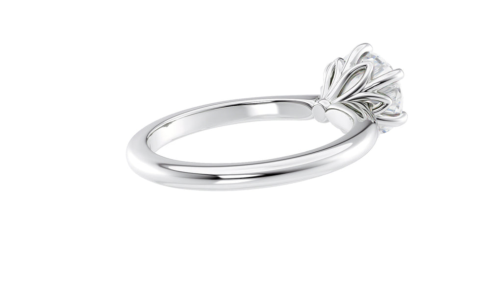 Round Solitaire 6 Claw Diamond Engagement Ring