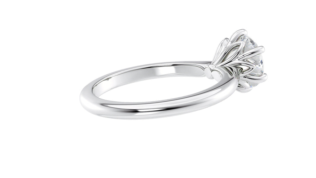 Round Solitaire 6 Claw Diamond Engagement Ring