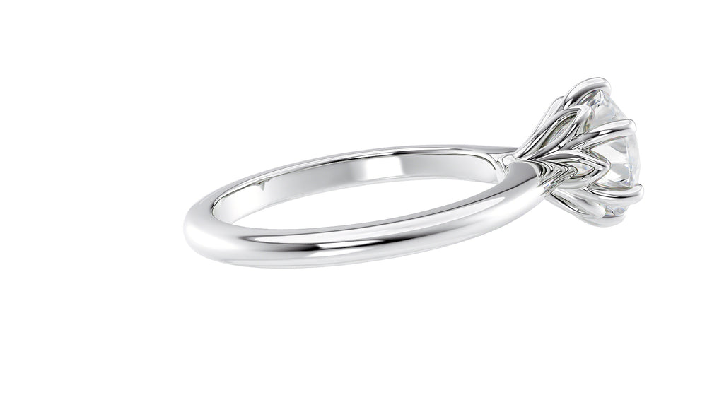 Round Solitaire 6 Claw Diamond Engagement Ring