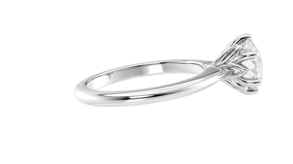Round Solitaire 6 Claw Diamond Engagement Ring