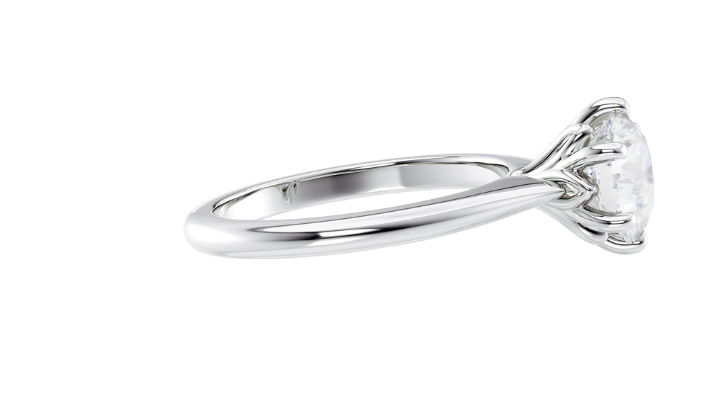 Round Solitaire 6 Claw Diamond Engagement Ring