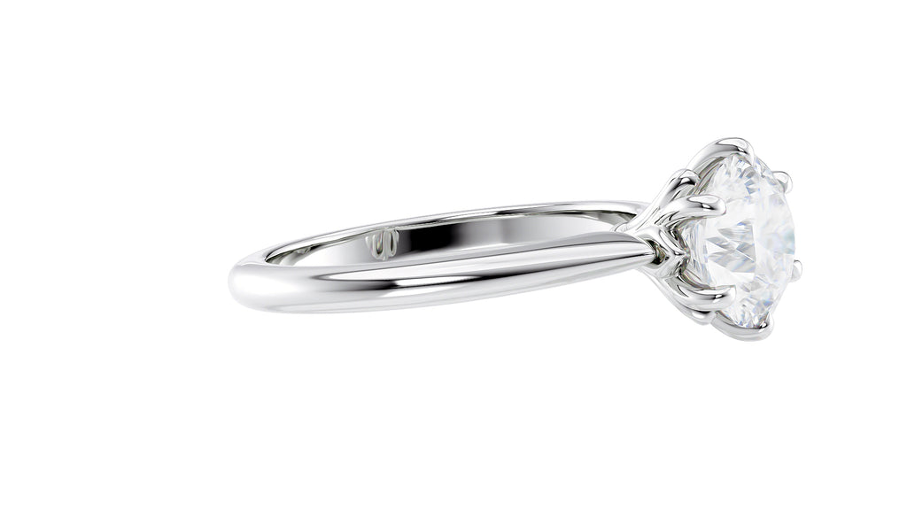 Round Solitaire 6 Claw Diamond Engagement Ring