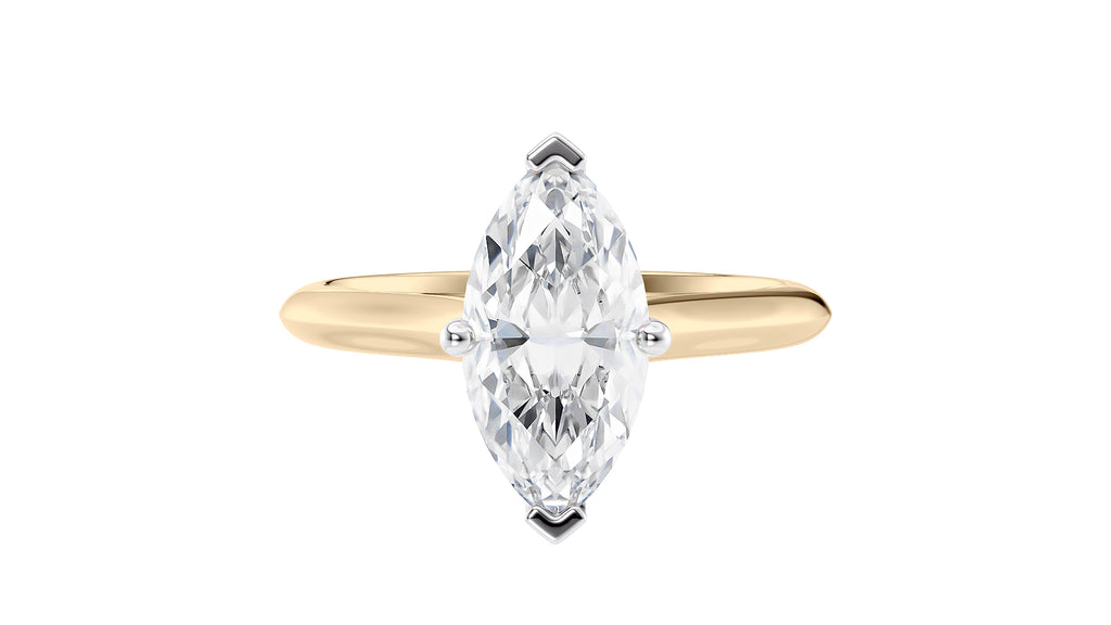 Marquise Cut Solitaire With Diamond Bridge Engagement Ring