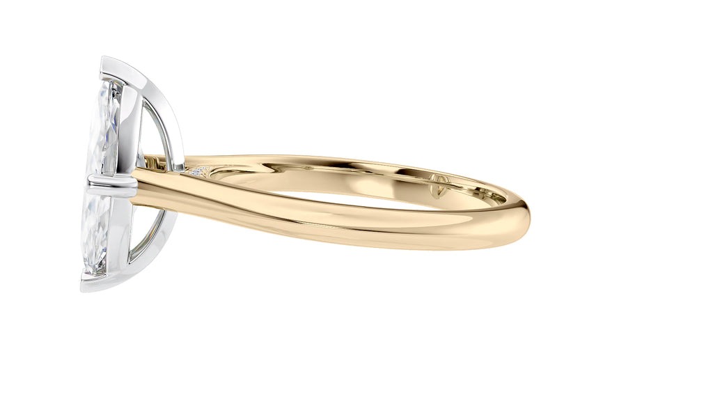 Marquise Cut Solitaire With Diamond Bridge Engagement Ring