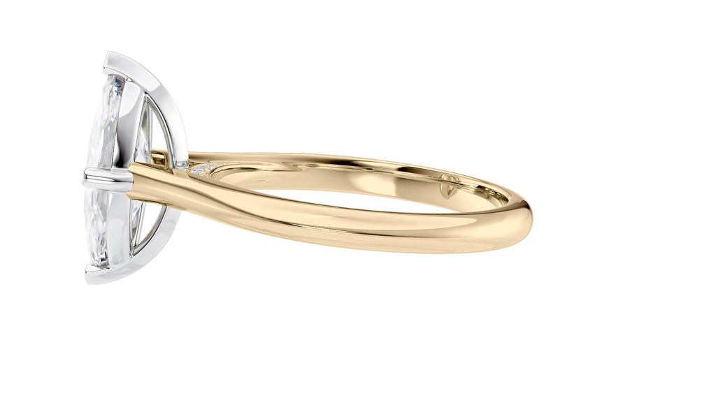 Marquise Cut Solitaire With Diamond Bridge Engagement Ring