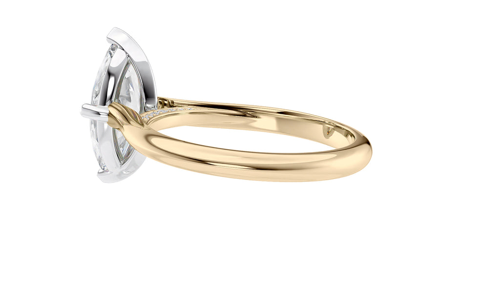 Marquise Cut Solitaire With Diamond Bridge Engagement Ring