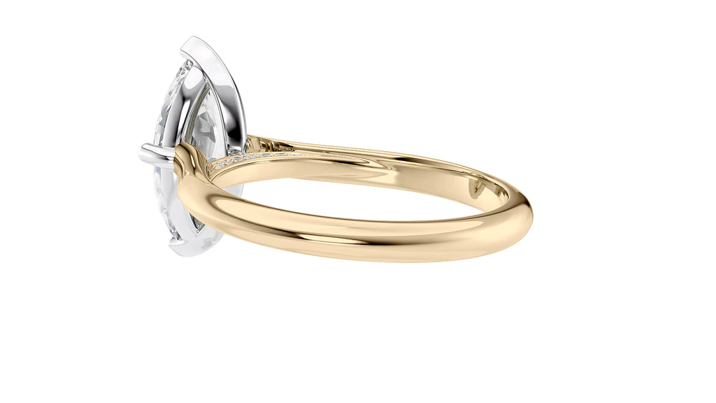 Marquise Cut Solitaire With Diamond Bridge Engagement Ring