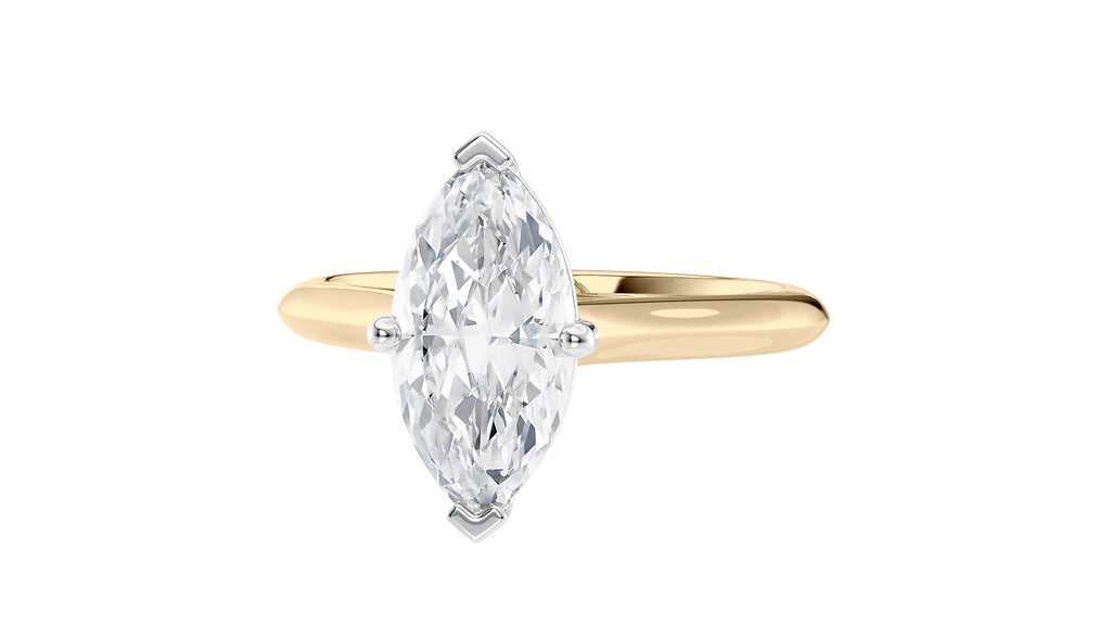 Marquise Cut Solitaire With Diamond Bridge Engagement Ring