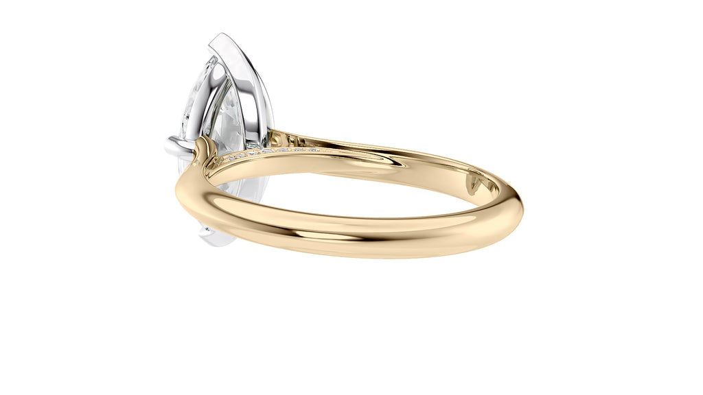 Marquise Cut Solitaire With Diamond Bridge Engagement Ring