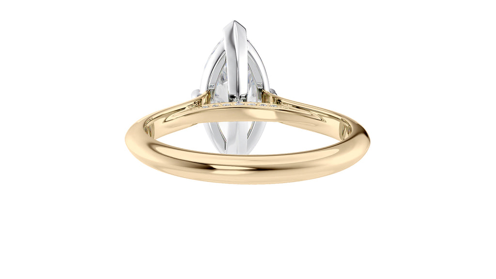 Marquise Cut Solitaire With Diamond Bridge Engagement Ring