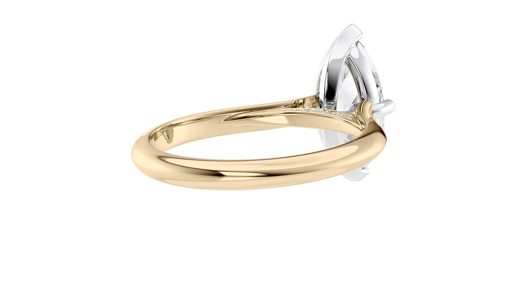 Marquise Cut Solitaire With Diamond Bridge Engagement Ring