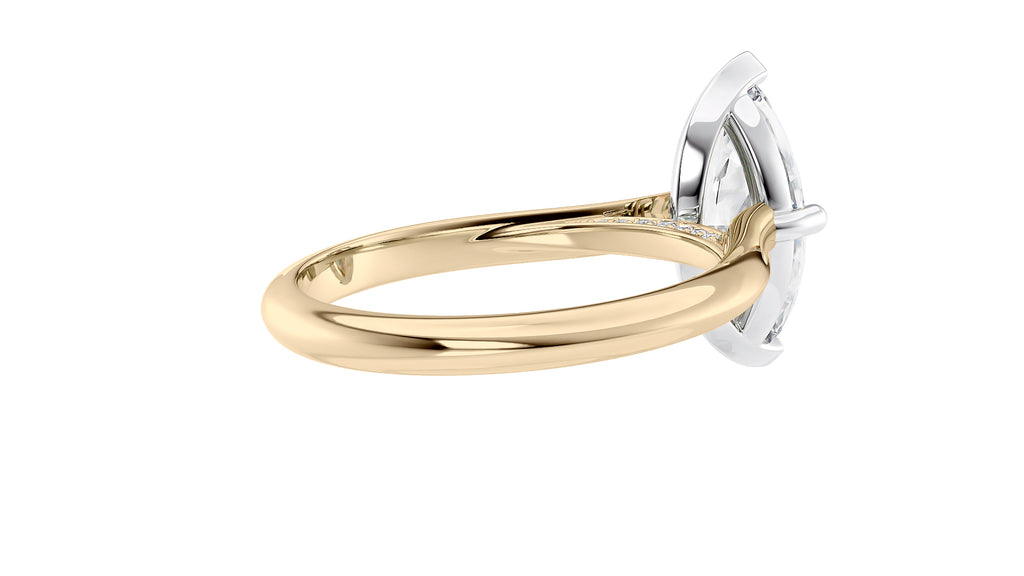 Marquise Cut Solitaire With Diamond Bridge Engagement Ring