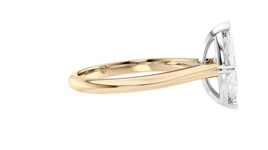 Marquise Cut Solitaire With Diamond Bridge Engagement Ring