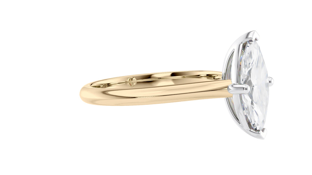 Marquise Cut Solitaire With Diamond Bridge Engagement Ring