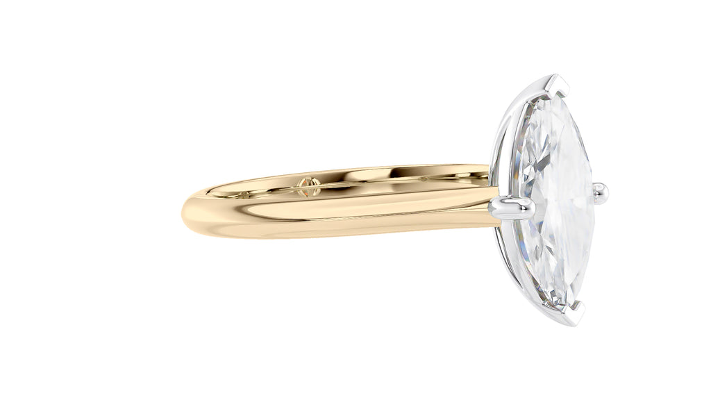 Marquise Cut Solitaire With Diamond Bridge Engagement Ring