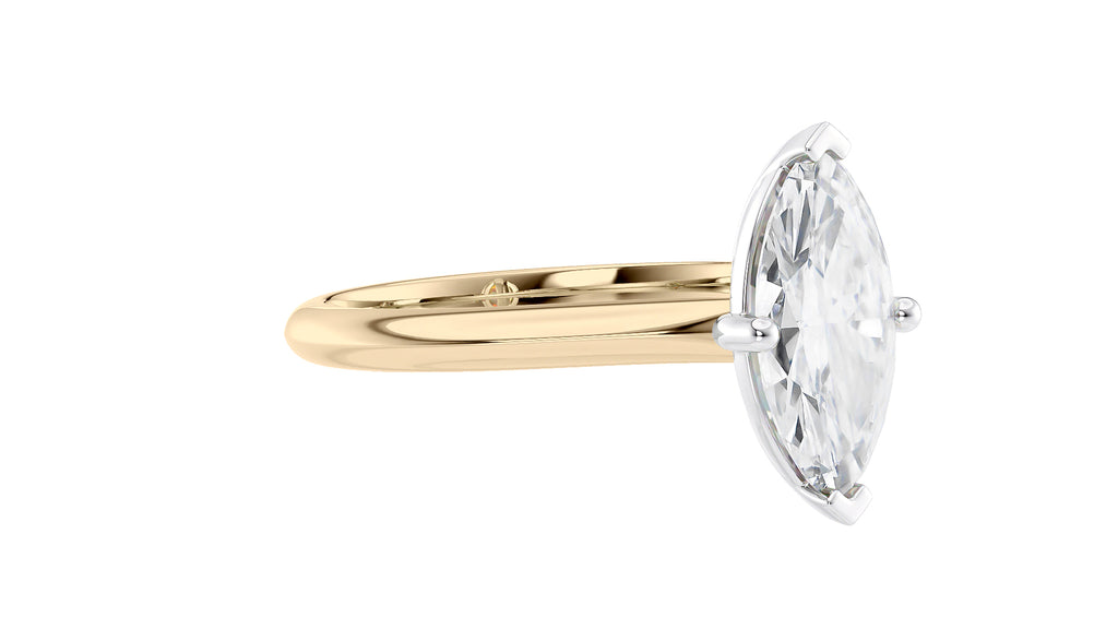 Marquise Cut Solitaire With Diamond Bridge Engagement Ring