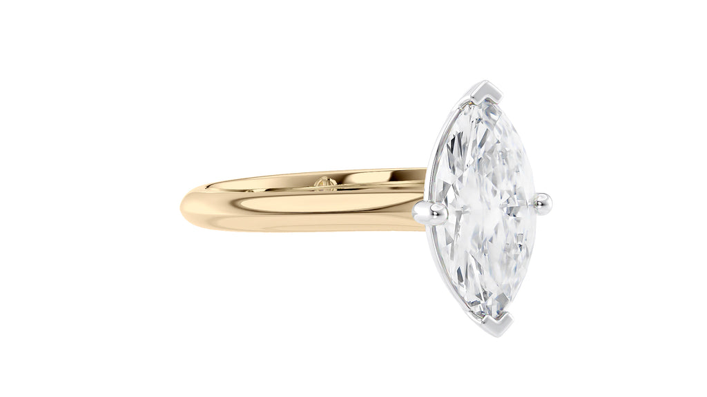 Marquise Cut Solitaire With Diamond Bridge Engagement Ring