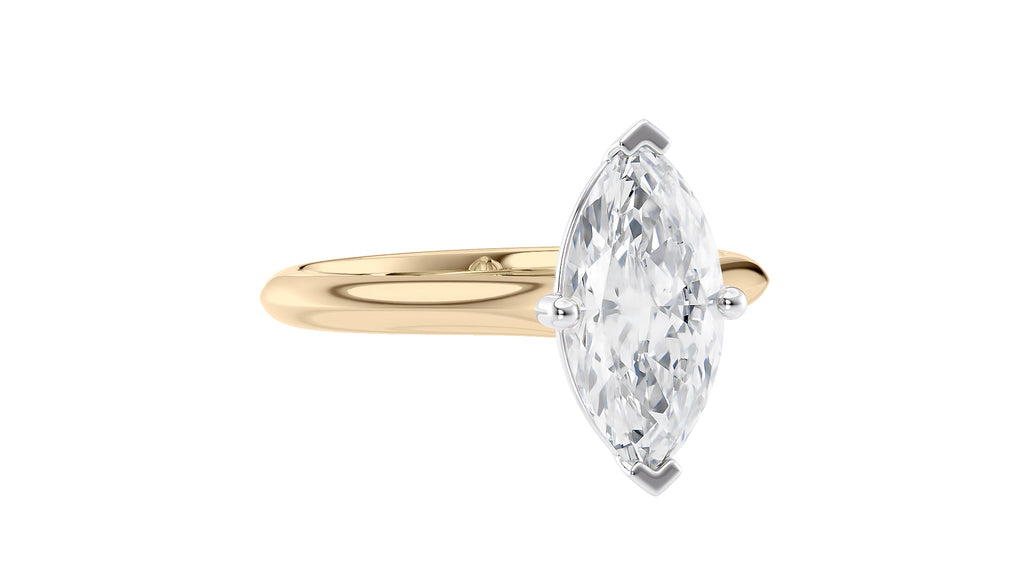 Marquise Cut Solitaire With Diamond Bridge Engagement Ring