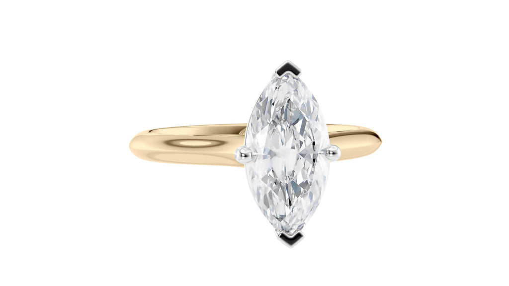Marquise Cut Solitaire With Diamond Bridge Engagement Ring