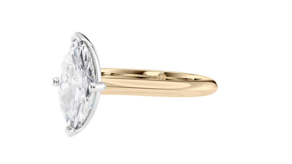 Marquise Cut Solitaire With Diamond Bridge Engagement Ring