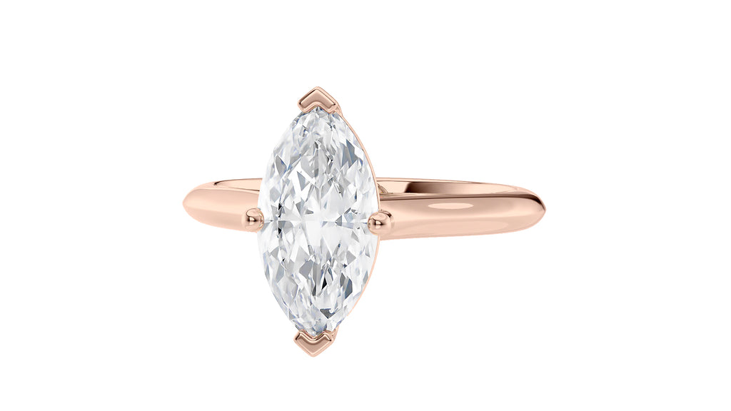 Marquise Cut Solitaire With Diamond Bridge Engagement Ring