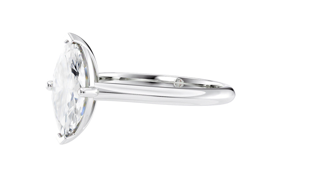 Marquise Cut Solitaire With Diamond Bridge Engagement Ring