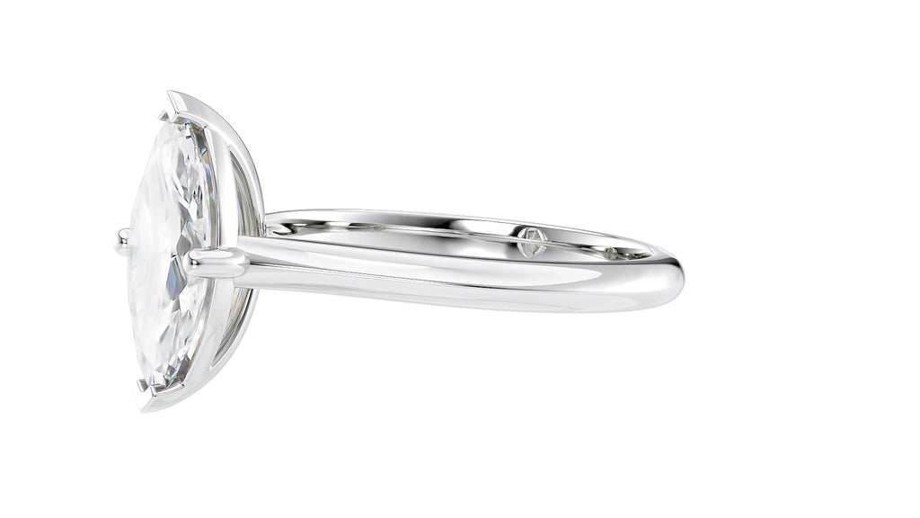 Marquise Cut Solitaire With Diamond Bridge Engagement Ring